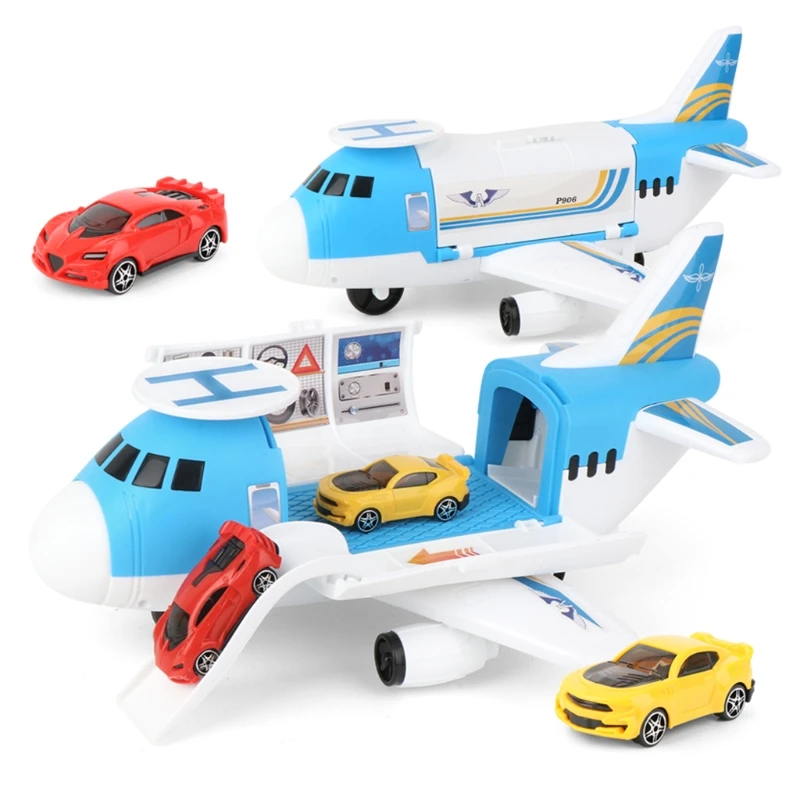 

Фрикционная игрушечная машинка грузовой самолёт со съемным крылом и горкой без блока питания имитация оттягивания Забавный подарок для де...