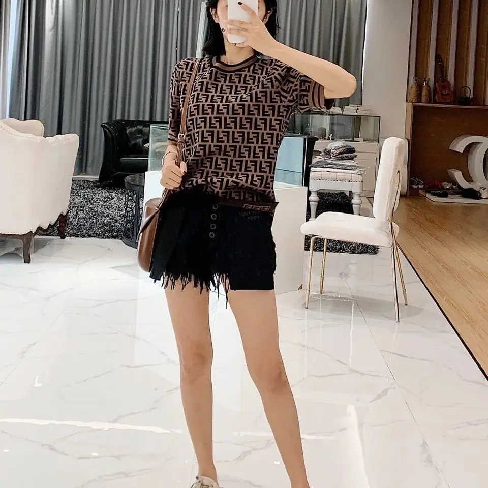 

2021 spring and summer short sleeve T-shirt women's T-shirt slim fit versatile sweater bottom coat women's T-shirt