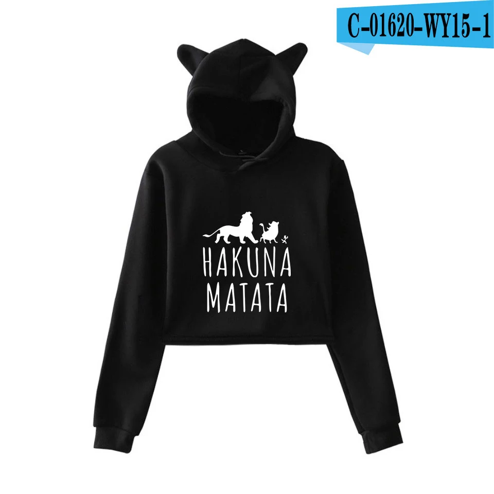 Король Лев Simba фильм саундтрек Акуна Матата принт модный тренд кошачьи уши Топ женские толстовки Толстовка сексуальная одежда - Цвет: picture color