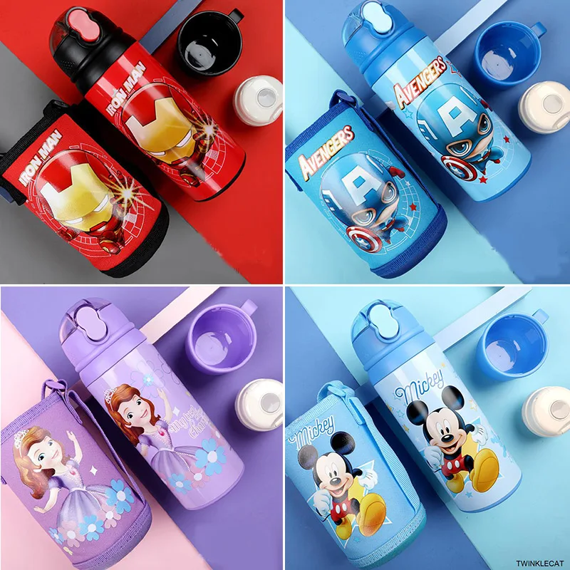 550 мл детский термос бутылка для воды чашка кормления с двойной крышкой школьный