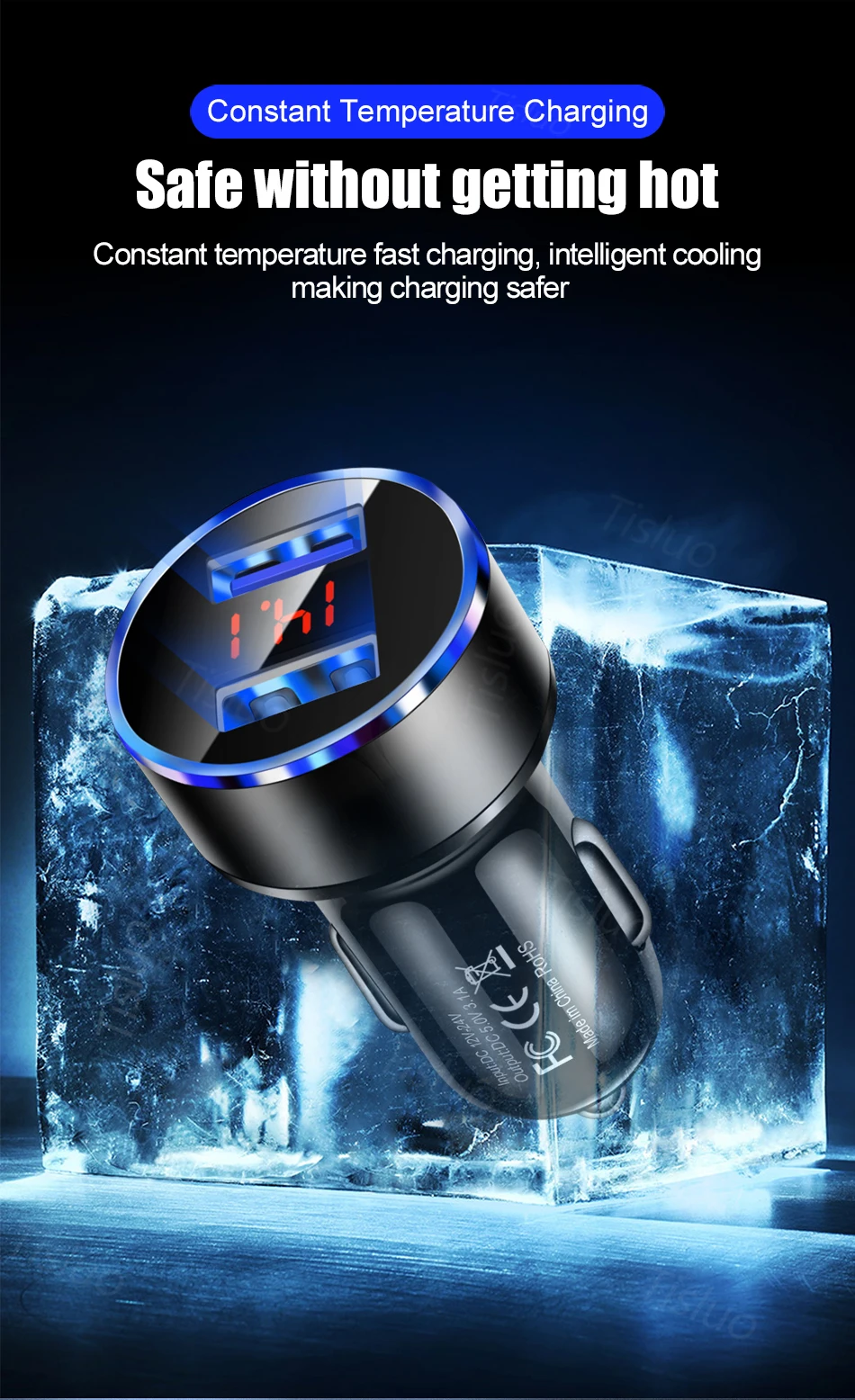 Автомобильное зарядное устройство с двумя USB-портами 5 В а Универсальное