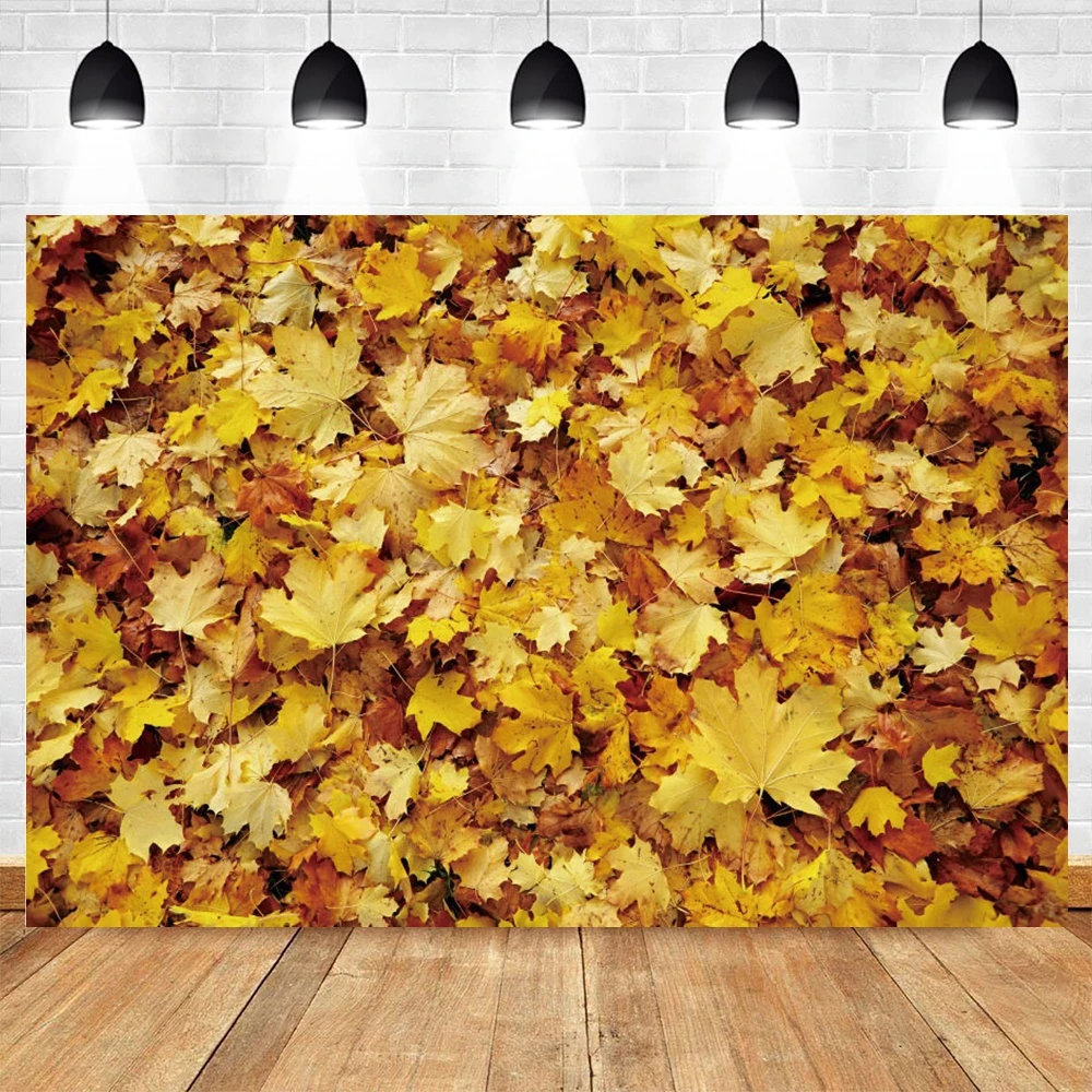 

Autumn Natural Scenery Forest Golden Leaves Photography Backdrop Wedding Photographic Background Vinyl Photo Studio Banner Props