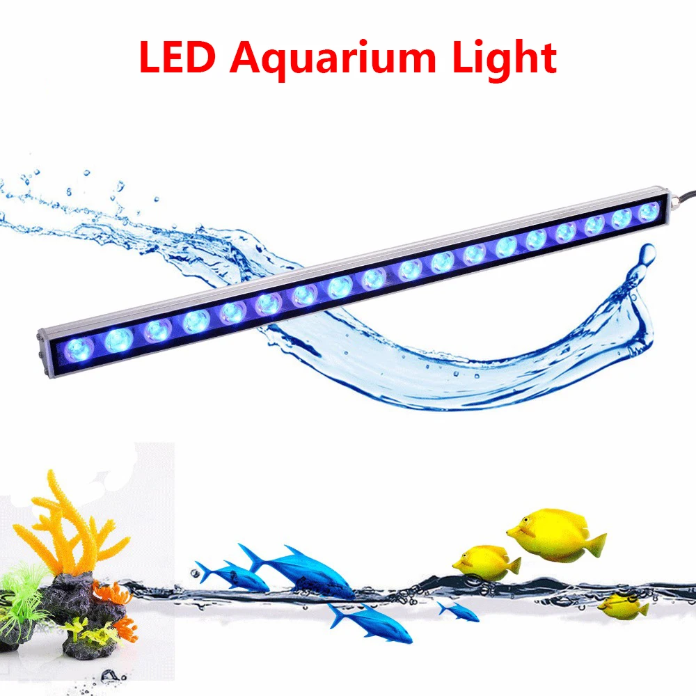 LED Aquarium Light Fish Tank Light 108W Blue 470nm Underwate
