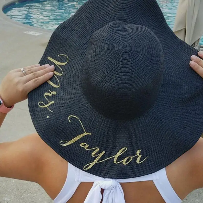 Шляпа от солнца Соломенная с широкими полями индивидуализированная шапка для