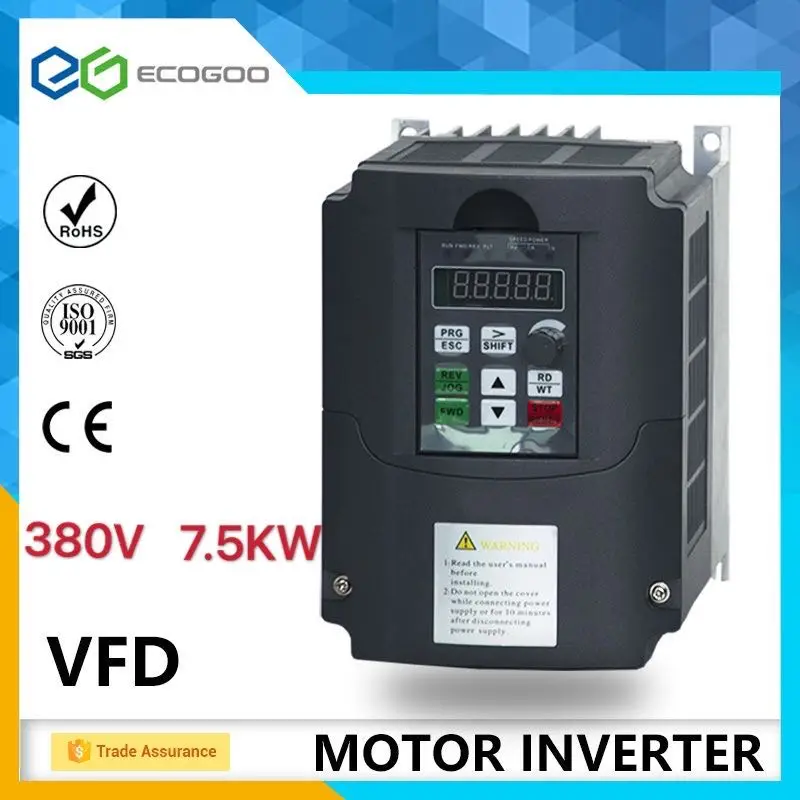 Promotion ! 7.5KW frequency converter inverter for 6KW 380V cnc spindle motor | Inverters &amp Converters