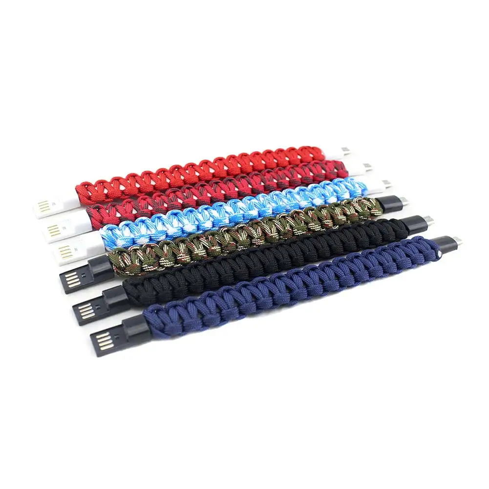 USB Cable Bracelet Charging Sync Data Cord for iPhone X 6 7 8 Plus Samsung Galaxy S5 S6 Edge FDX99 | Outdoor Tools