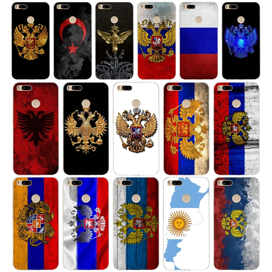 Мягкий силиконовый чехол из ТПУ с эмблемой российского флага 084AA для телефона xiaomi