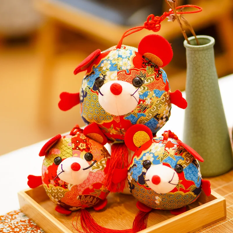 2020 Крыса Мышь новый год плюс мягкие игрушки красный китайский узел Lucky mouse