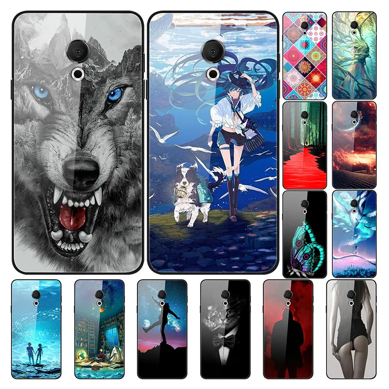

Case For Meizu M15 Back Phone Cover Black TPU Silicone Bumper With Tempered Glass Series 3
