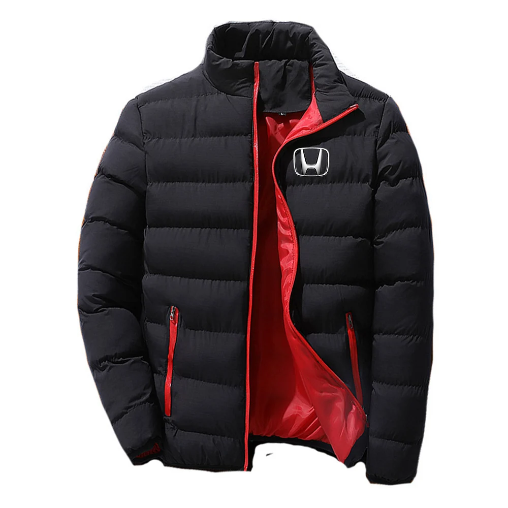 

2020 Winter Honda Car Logo Men's Fashion Trend Jackets Zipper Cotton Clothing Snowy Day Warm Classic Style Male Tops