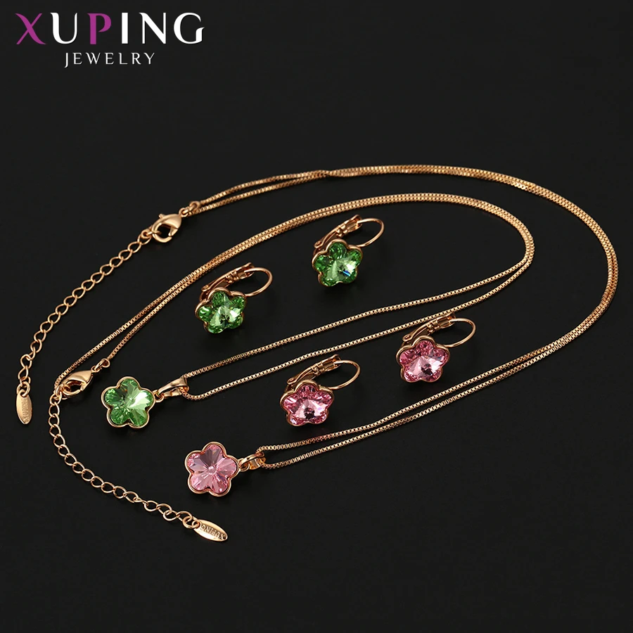 Xuping ювелирное изделие в форме цветка Кристаллы Набор украшений для женщин и