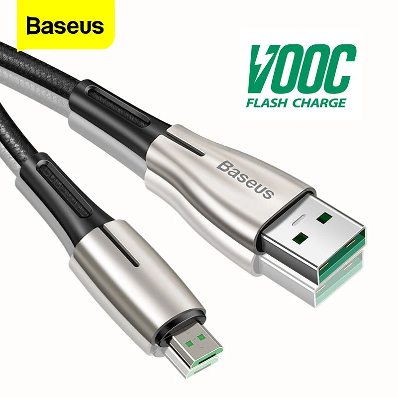 Baseus Micro USB кабель 4A VOOC флэш зарядка для OPPO MicroUSB 2A зарядное устройство Samsung Xiaomi Android