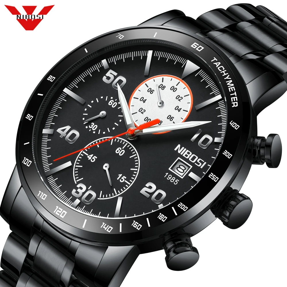 Часы наручные NIBOSI Мужские кварцевые брендовые Роскошные модные