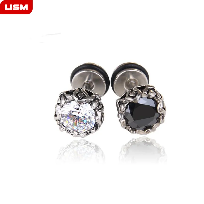 

Male CZ Earring Stud Stainless Steel Small Earring Stud for Men Unisex Fashion Ear Piercing Jewelry Punk Earing Brincos