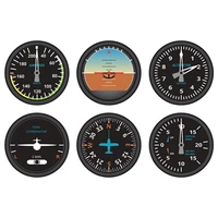 set of 6 aircraft avionics instruments coasters airplane flying gages flight panel set navigator home decor aviator pilot gift