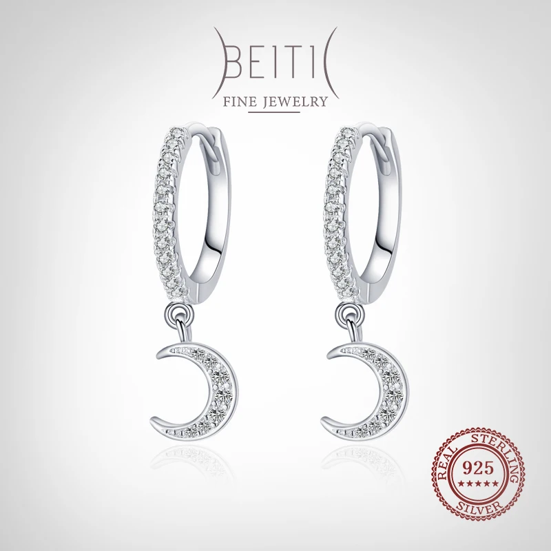 

Женские серьги-кольца в виде Луны, из серебра 925 пробы