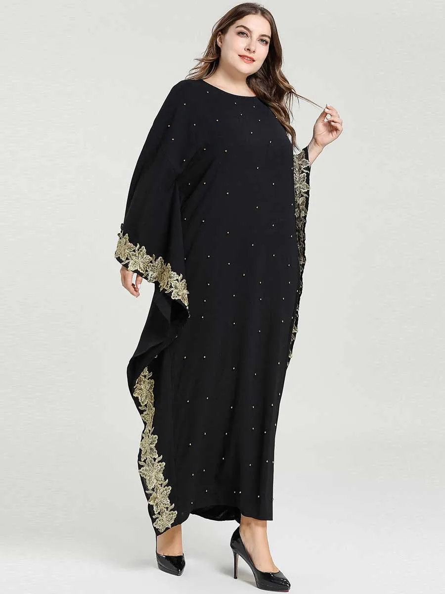 Мусульманское платье Abaya женское арабское хиджаб с рукавом летучая мышь