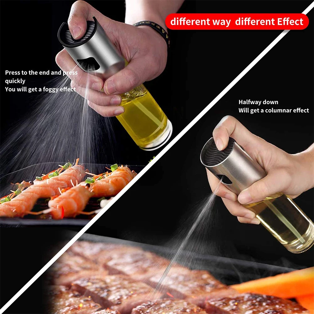 

1/2PCS 100ML Push-type BBQ Baking Olive Oil Spray Bottle Oil Vinegar Spray Bottles Water Pump Gravy Boats Grill Kitchen Tools