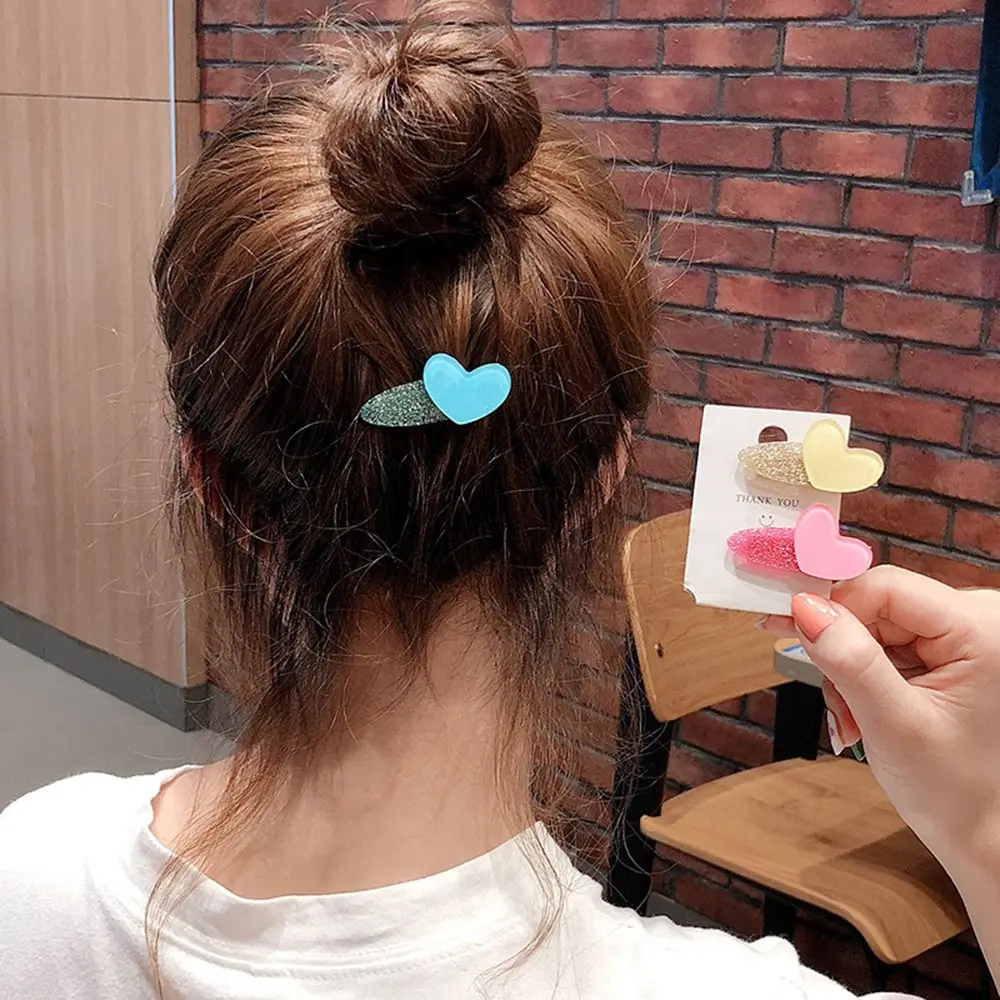 

3Pcs/set Fantasy Colorful Women Hair Clip Sequins Side Clip Acrylic Geometric Heart Star Shape Hairpin Girls Hair Accessories