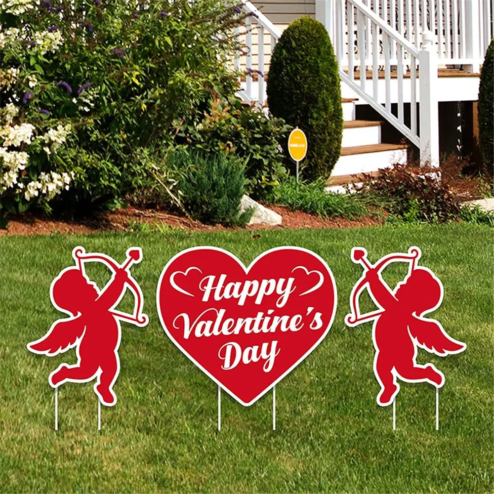 

Wedding/Anniversary Love Letters/Heart/Gnomes Valentine's Day Decorations Yard Signs with Stakes Valentine's Yard Signs