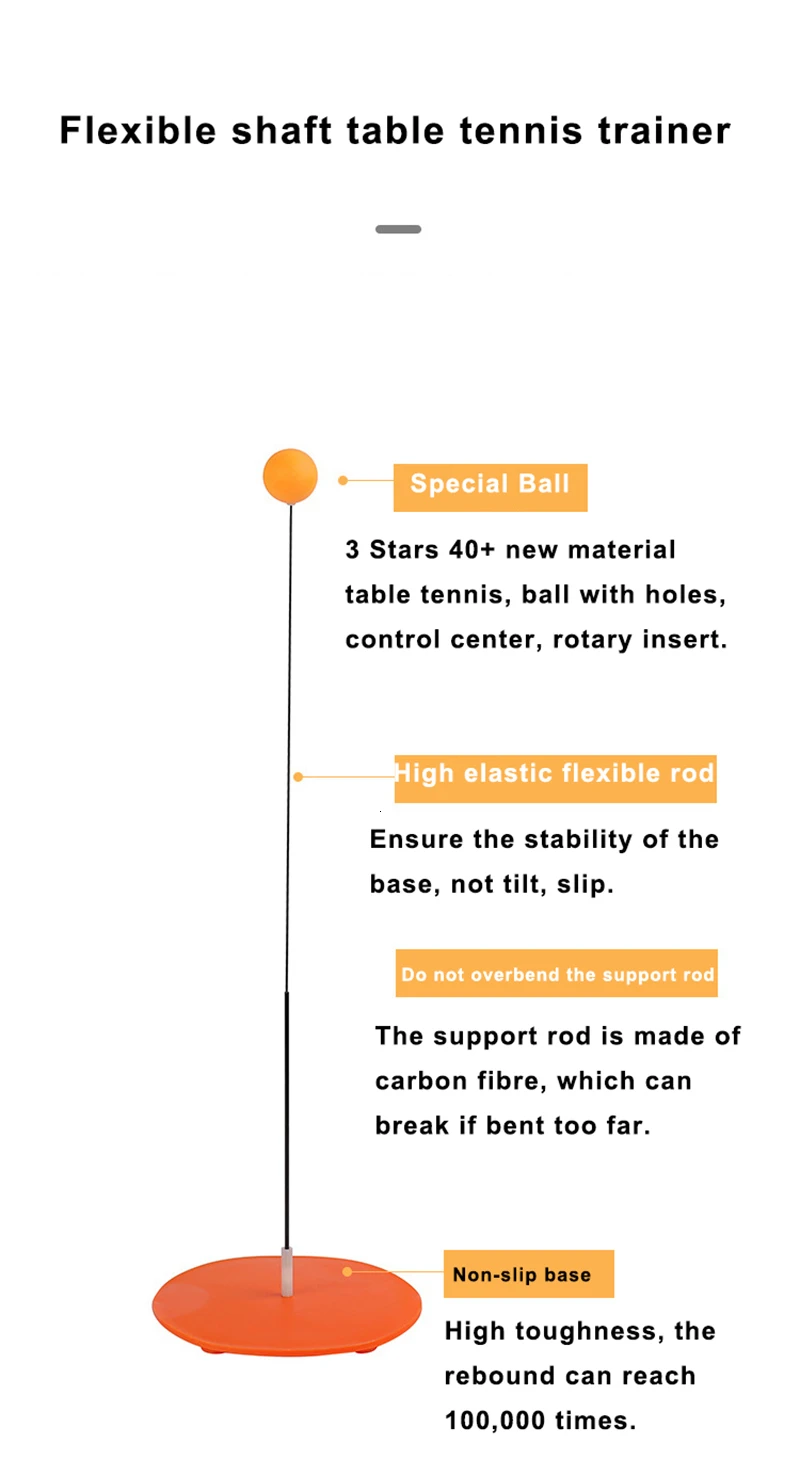 Портативный тренажер для настольного тенниса тренер пинг понга Эластичность