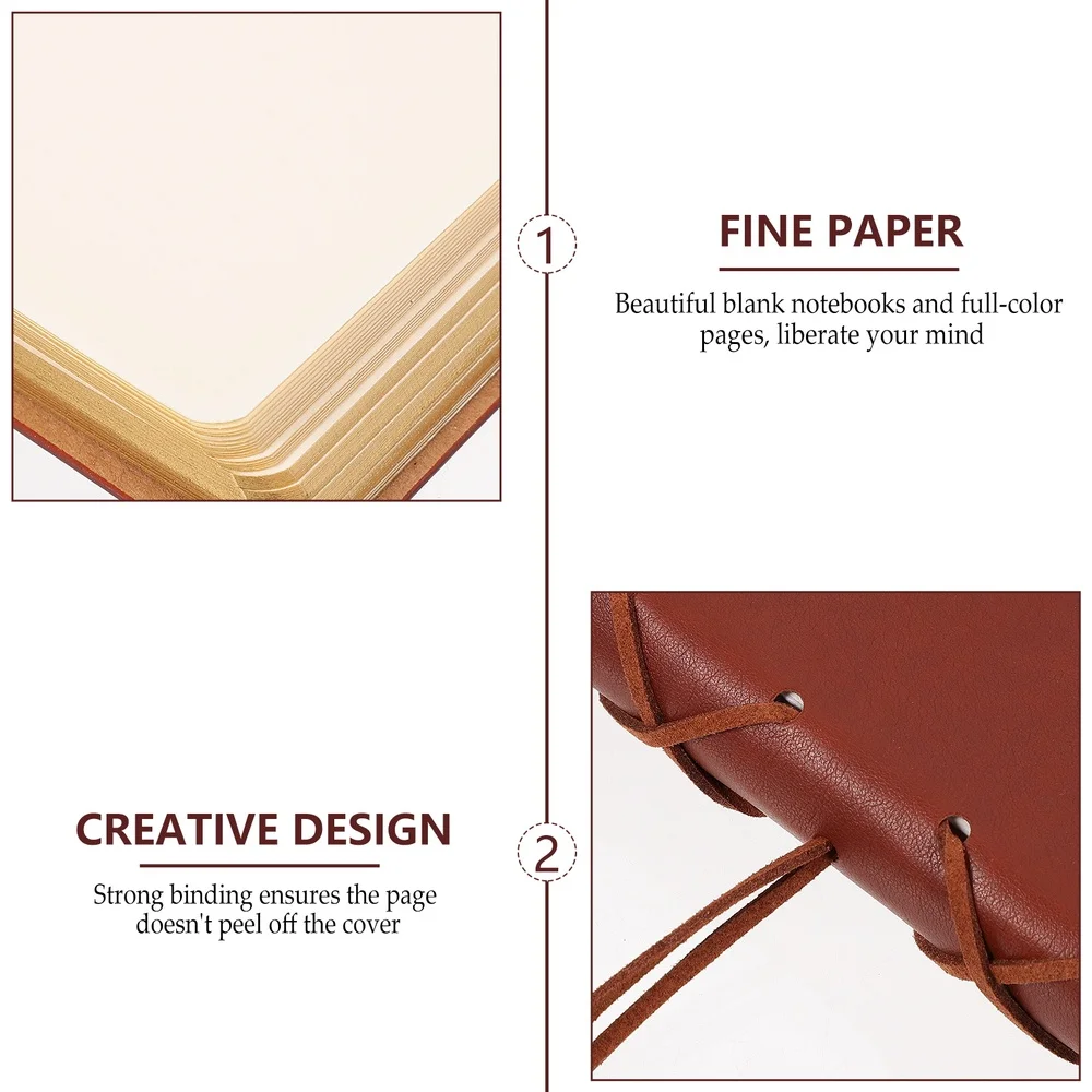 

1pc Leather Writing Notebooks Retro Diary Stationery Schedule Book for Students