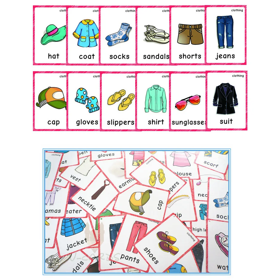 58 шт./компл. одежда карты для погоды малышей Детские Обучающие на английском