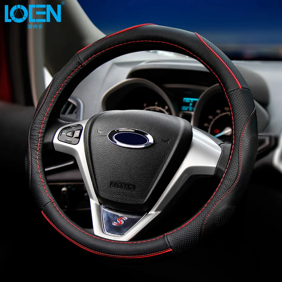 

High Quality Black Leather Steering Wheel Cover for BMW Ford KIA Honda Buick Chevrolet Nissan Toyota Hyundai
