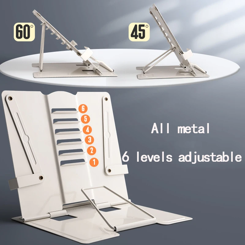 2021 Adjustable Portable Metal Adjustable Reading Book Holder Support Document Shelf Bookstand Tablet Music Score Recipe Stand