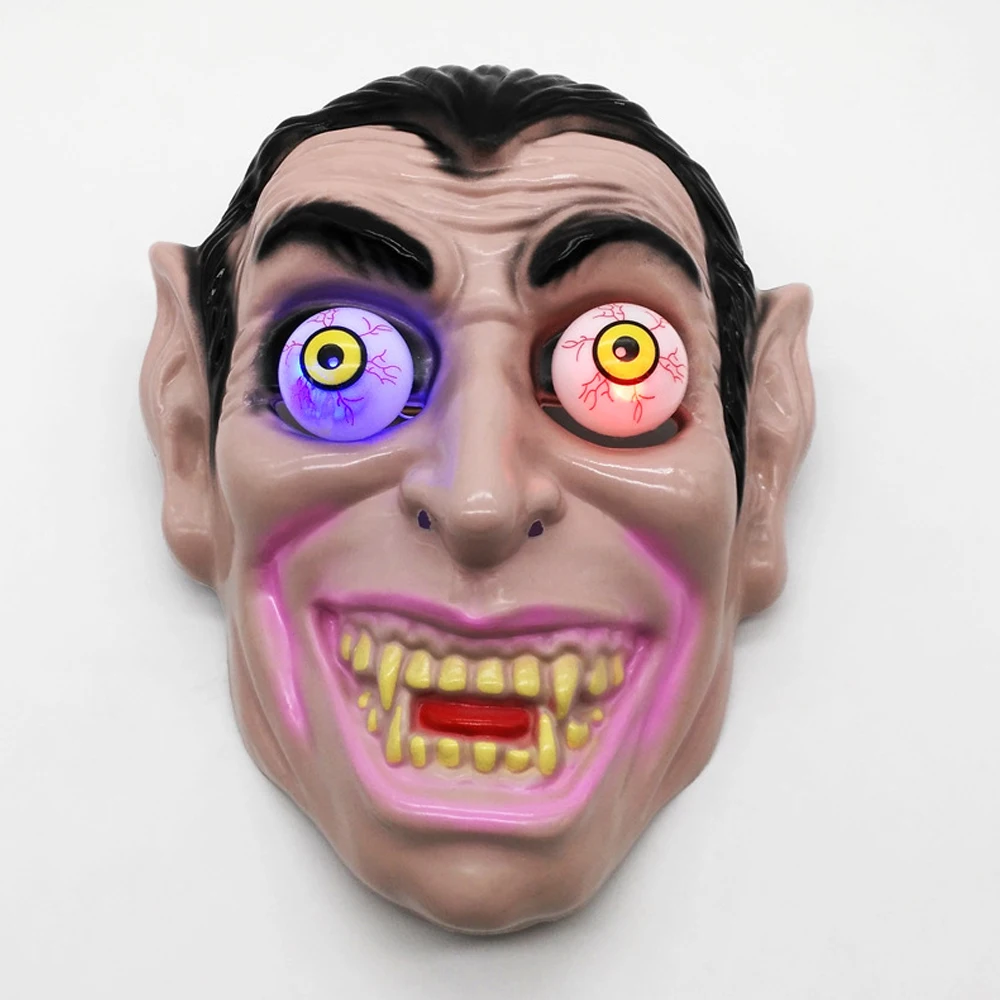 Ужас клоун светодиодный маска вампира пластик с флэш-светильник ПВХ реквизит