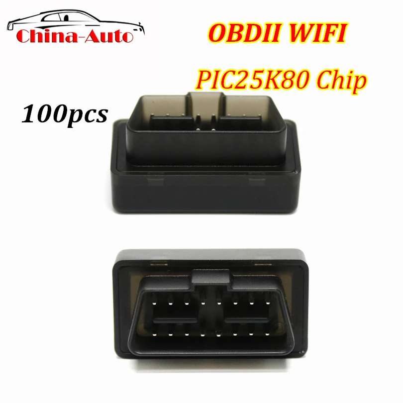 100 шт. DHL бесплатно OBDII V06HW с чипом PIC25K80 супер мини WIFI ELM327 Автомобильный сканер