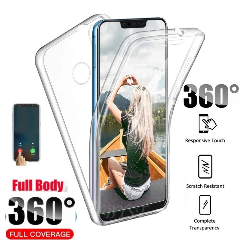 Двойной силиконовый чехол 360 для Huawei Y9S Y6S Y5P Y6P Y7P Y8P Honor 10i Lite 20s 8 7A 7C 9X 30i 9S 9C 8A 8S 8X 7S