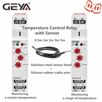 geya grw8 0102 din rail temperature control relay 16a acdc24 240v with waterproof ntc sensor heating cooling