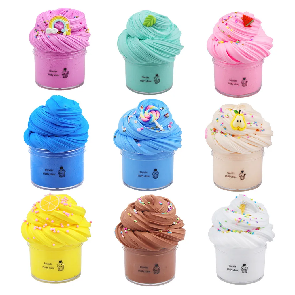 

Сенсорный экран Веселая игрушка-Новинка DIY поставки слаймов набор для фруктов облако слюна Ароматизированная Лизун для детей 100 мл Давление...