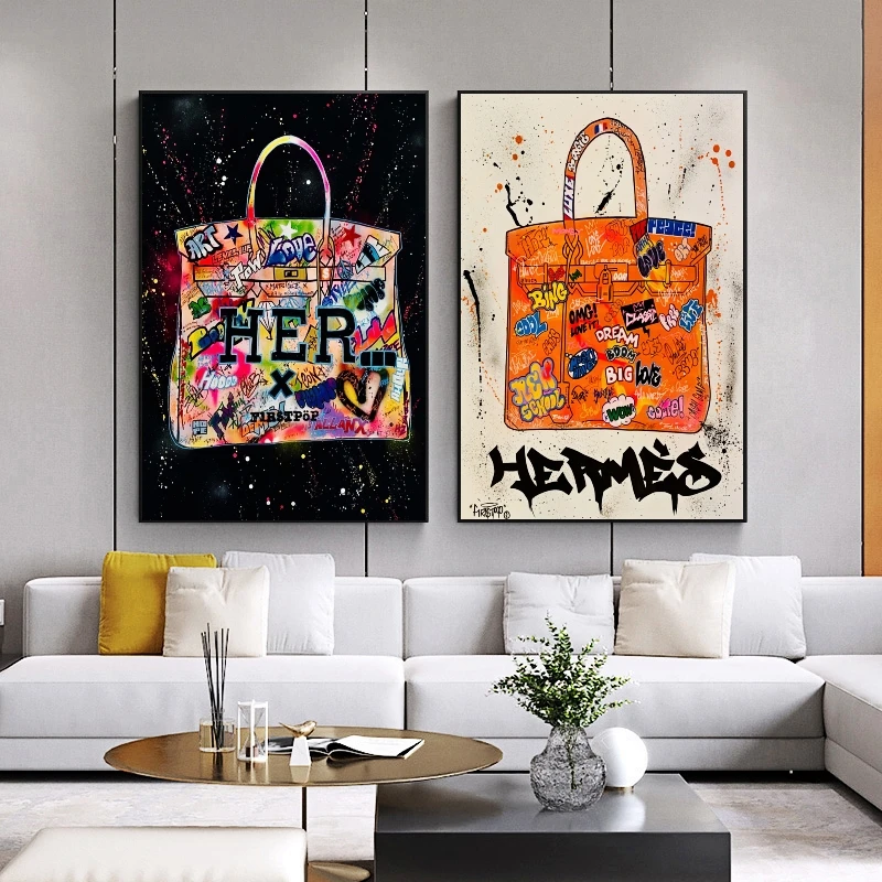 

Modern Fashion Bag Canvas Posters and Prints Pop Art Luxury Bag for Women Room Wall Cuadros Decorative Painting Picture No Frame