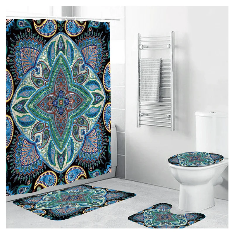 

3D digital printed shower curtain Bohemian wind waterproof polyester
