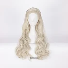 Парик для косплея Дейенерис Таргариен, длинные волнистые волосы из синтетики, термостойкий, с шапочкой