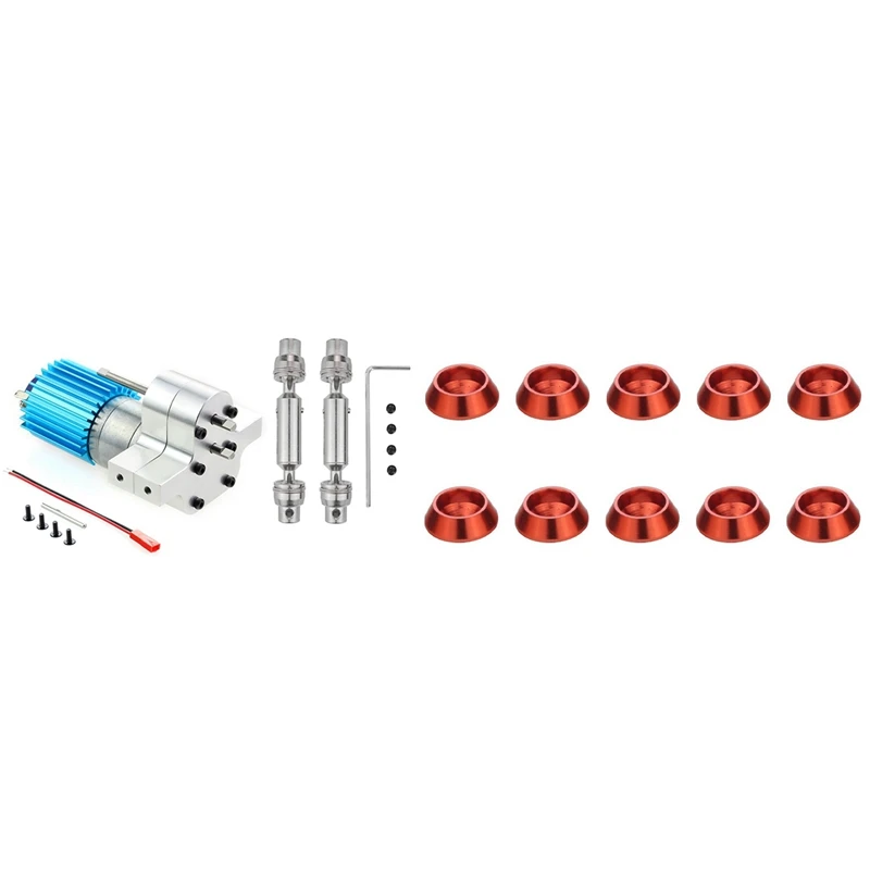 

10Pcs Aluminum Alloy Screw Gasket Shim Spare Parts with Metal Transmission Gearbox 370 Motor