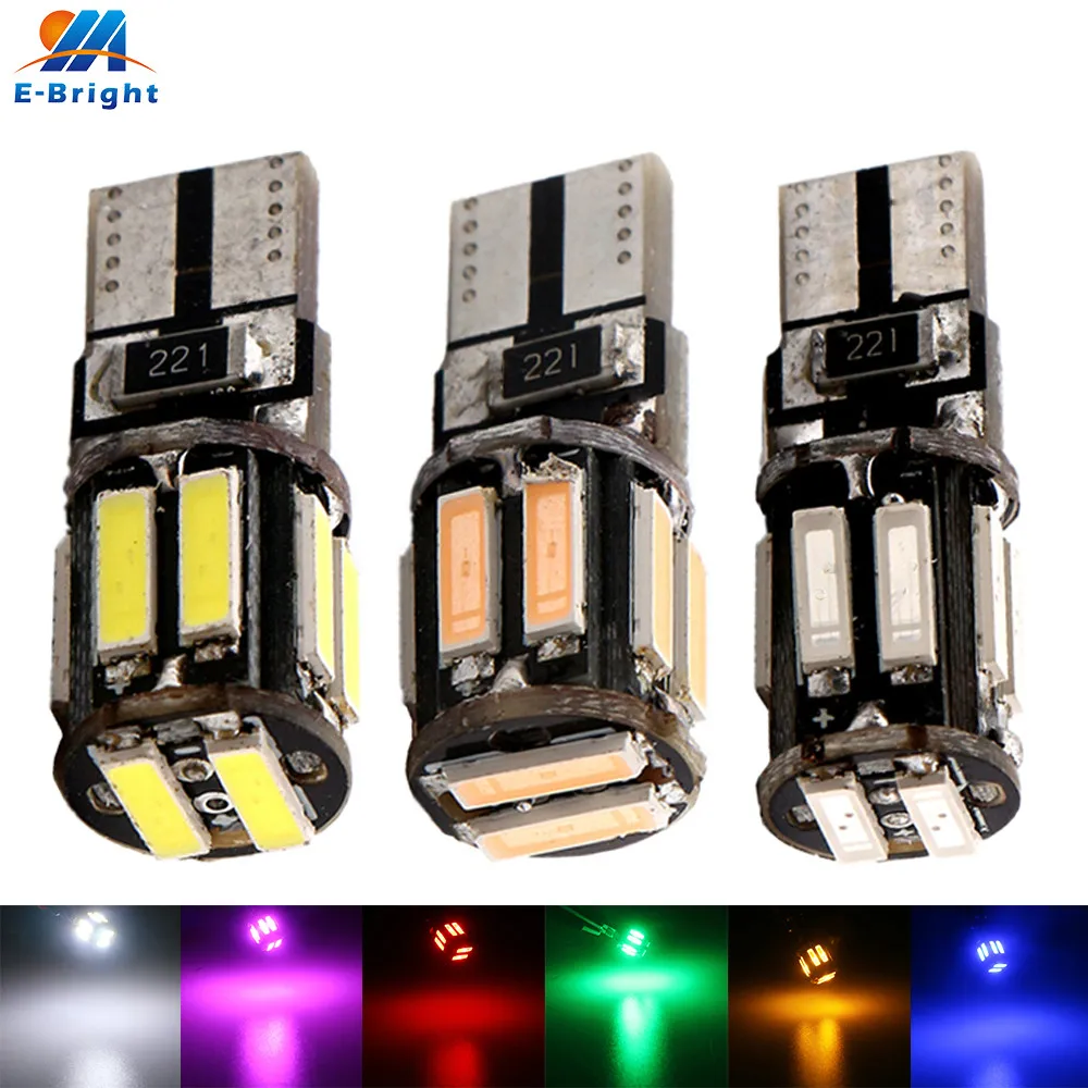 YM E-Bright 6 шт. w5w Canbus 12 В 2 Вт T10 7014 10 SMD светодиодные лампы Авто парковочный задний индикатор обратный поворотный светильник Белый Синий Янтарный красный