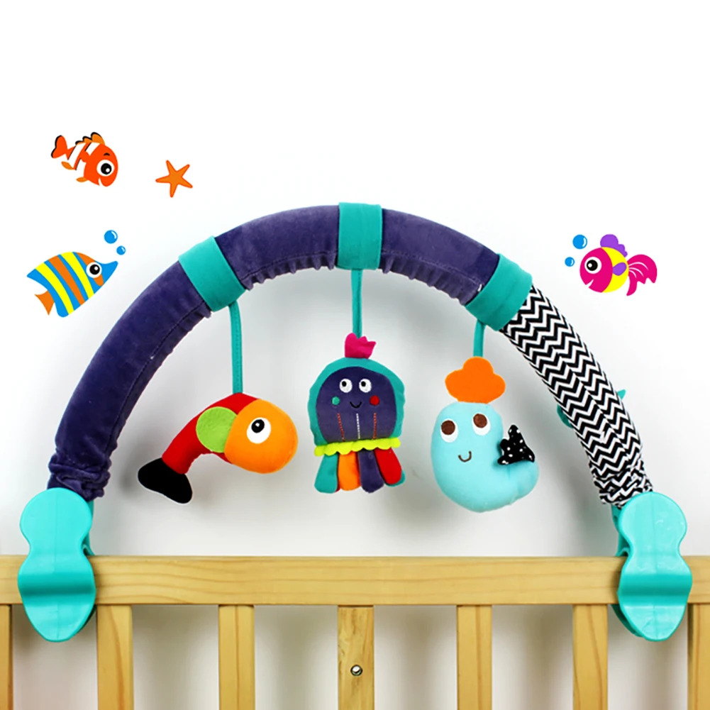 

Baby Play Rattles Bed Clip Toys Stroller Accessories Hanging Plush Educational Toy Doll Trolley Carriage Multifunctional Toys