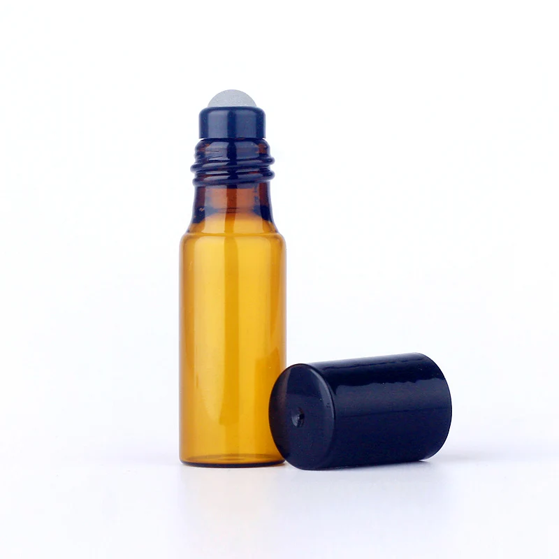 5ml GLASS ball 100 шт./лот, 5 мл, мини-Бутылочки для эфирного масла, многоразовая роликовая бутылка, коричневая стеклянная бутылка, пустая парфюмерная бутылка - Цвет: 5ml GLASS ball
