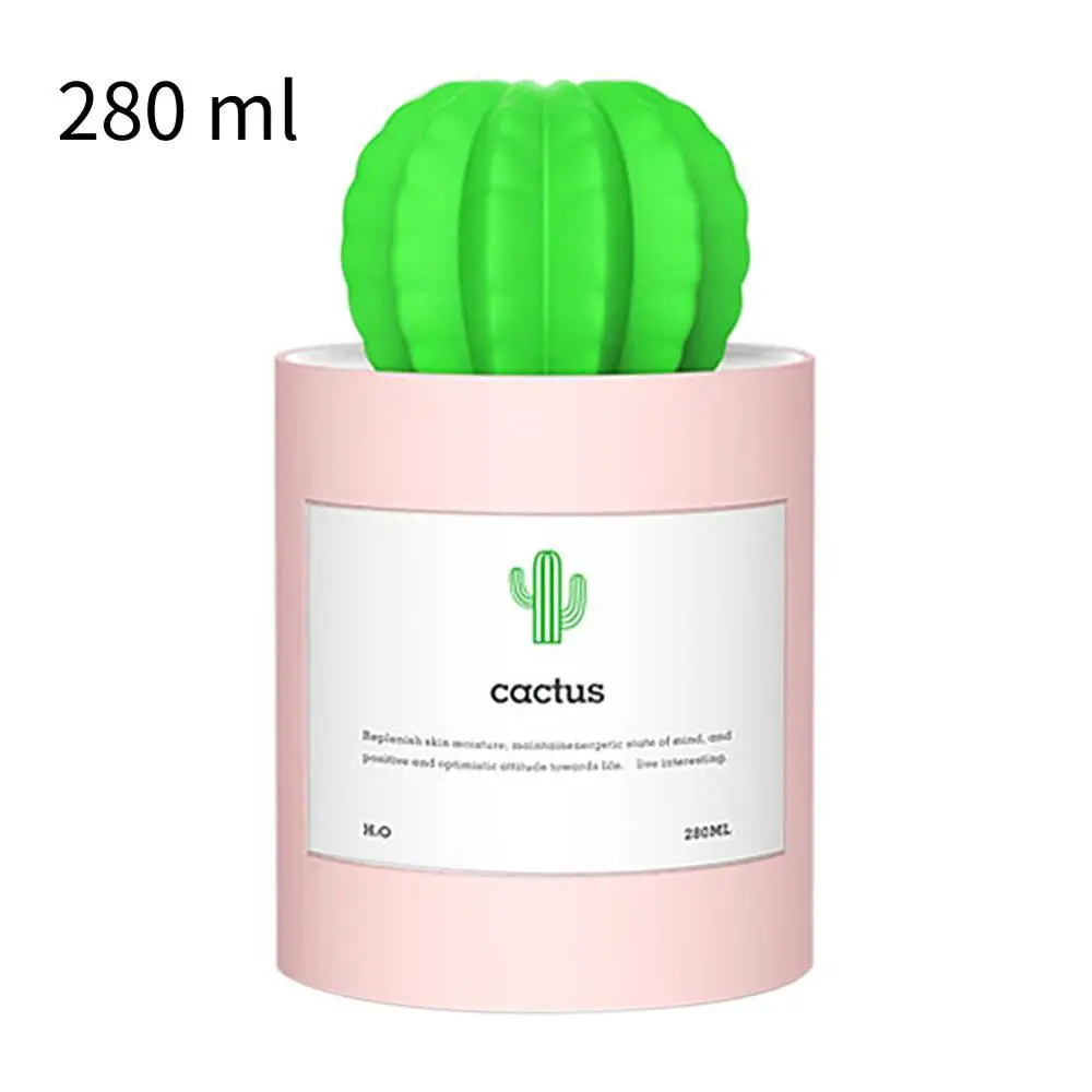 Pink NO Light 280 ml USB увлажнитель воздуха кактус сроки ароматерапия диффузор тумана, Fogger мини Арома диффузор с ночник для дома - Цвет: Pink NO Light