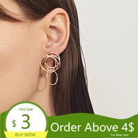 visisap circles hollow earrings for women retro dangle earring gold color accessories fashion jewelry gifts for girls xrb1159