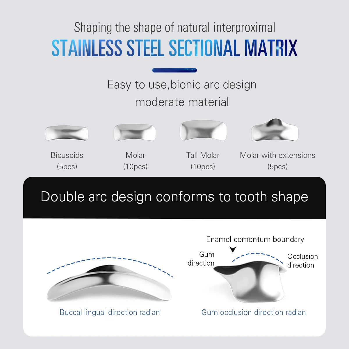 Новейшие Стоматологические секционные Контурные металлические матрицы