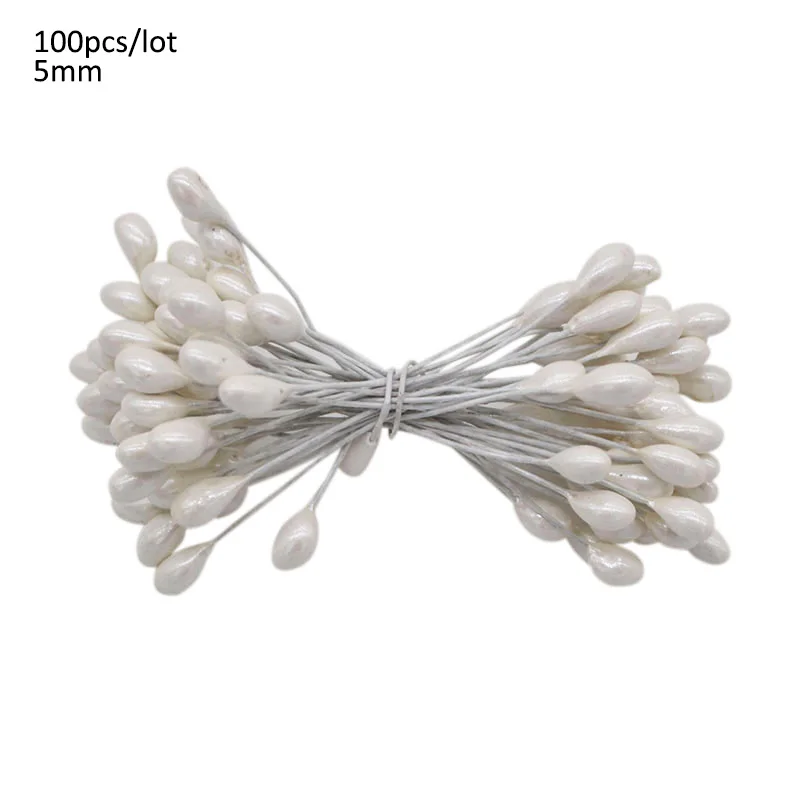 1 Set White Artificial Flower Fruit Stamens Cherry Christmas Plastic Pearl Berries for Birthday DIY Gift Box Decorated Wreaths - Color: A04