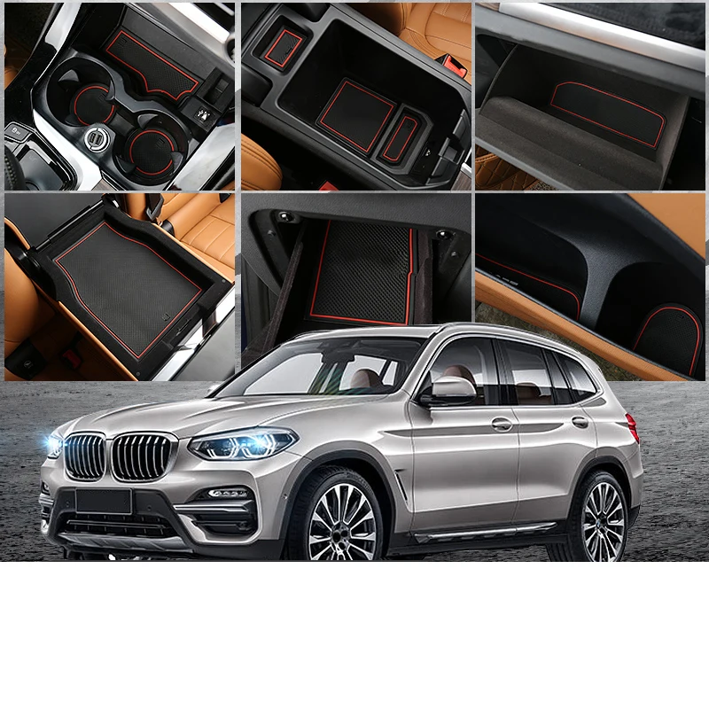Lsrtw2017 силиконовый Автомобильный Дверной слот коврик для чашки bmw x3 2018 2019 2020
