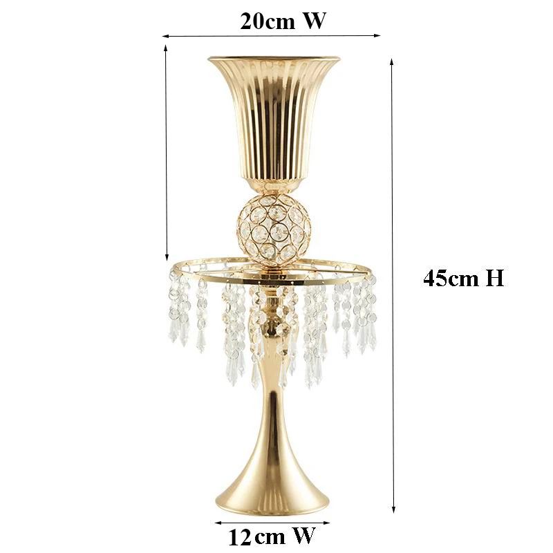 PEANDIM Золотая ваза для цветов элегантные свадебные центральные канделябры
