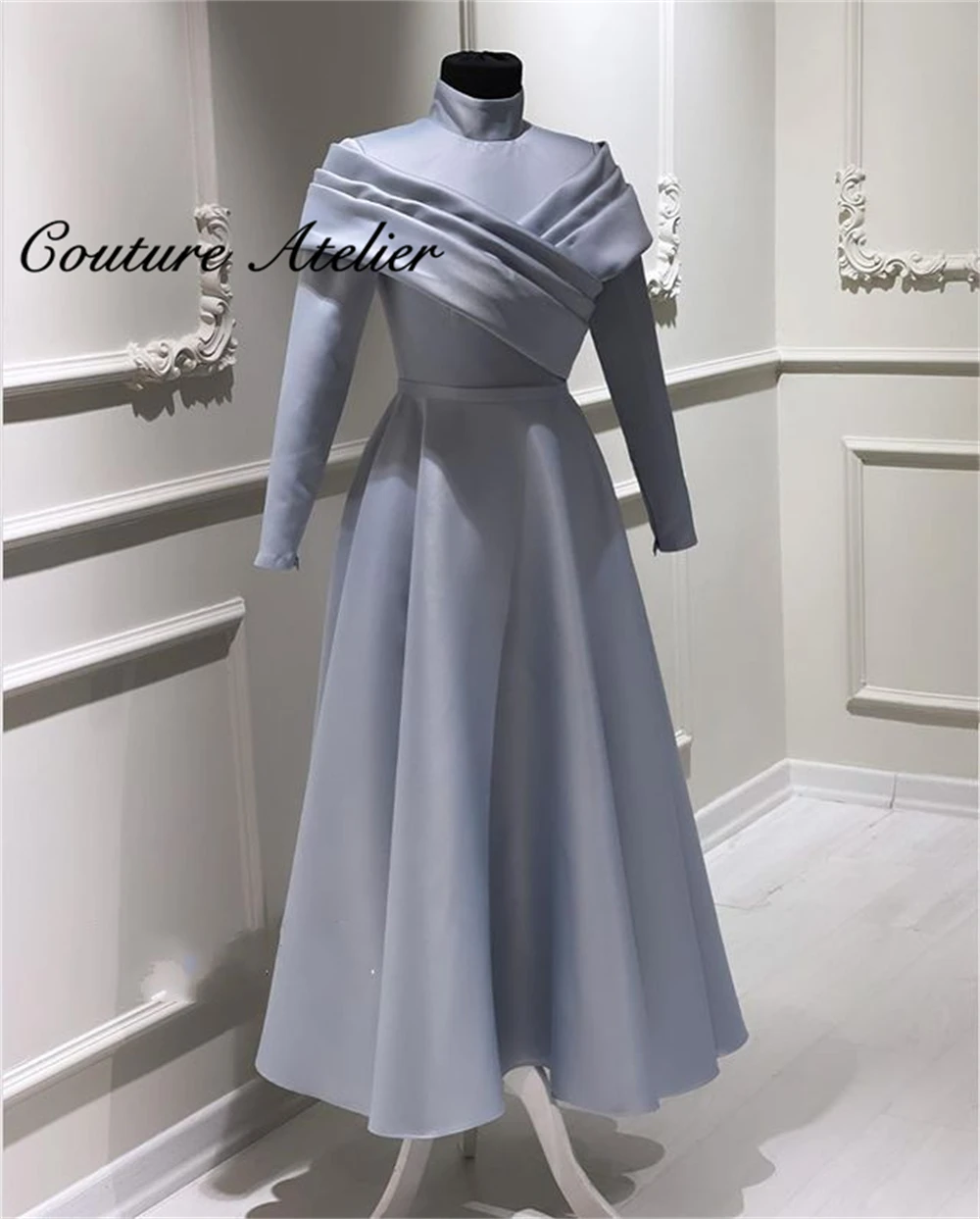 

Turkey Muslim Evening Dress Long Sleeves Party Dress A Line Formal Gown Dinner Gowns For Ladies