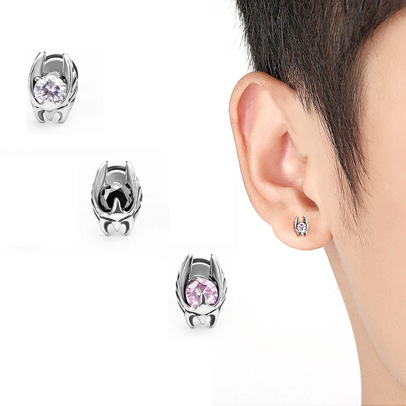 

New Fashion Stud Earring Stainless Steel Cute Ear Stud Shiny Zircon Earrings for Women Girl