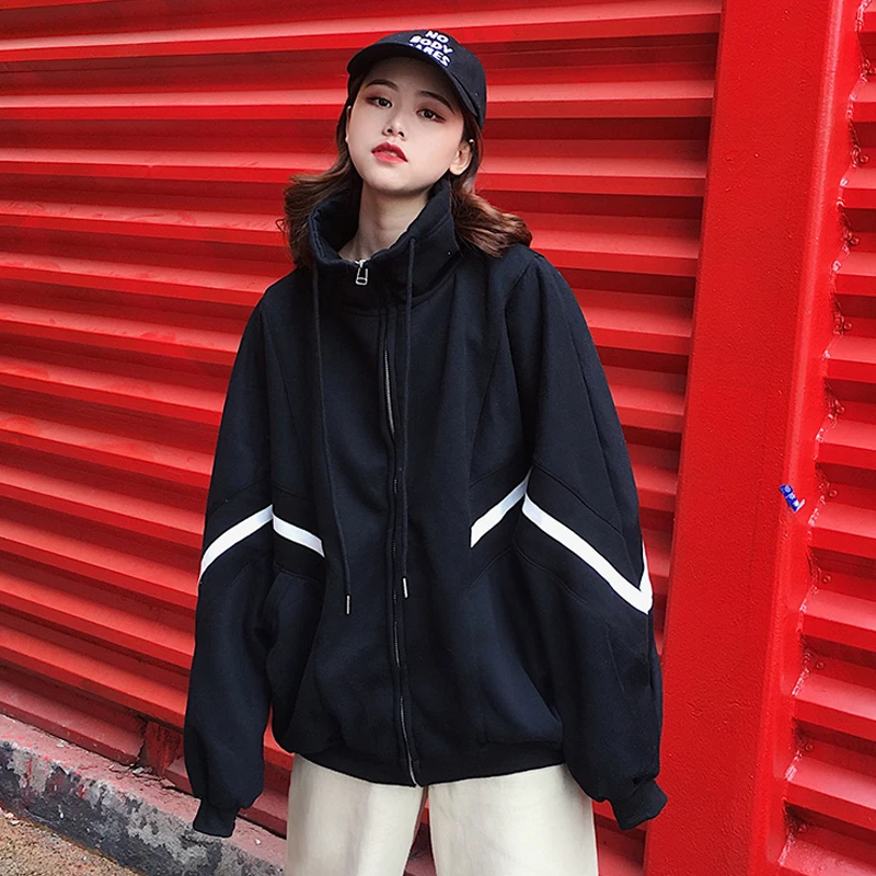 Куртка женская осень супер пламя рубашка Женская Корейская версия Harajuku ветреная свободная плюс бархат с длинными рукавами Спортивная одежда